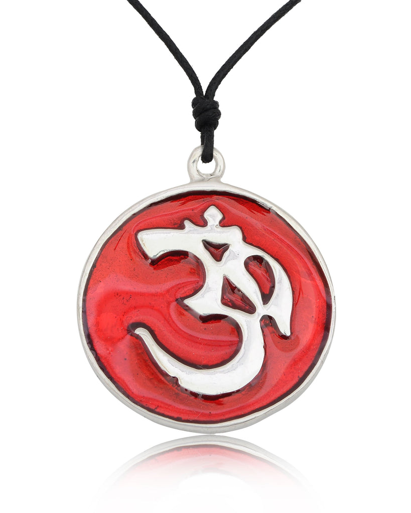 Trendy Hindu Symbol Silver Pewter Charm Necklace Pendant Jewelry