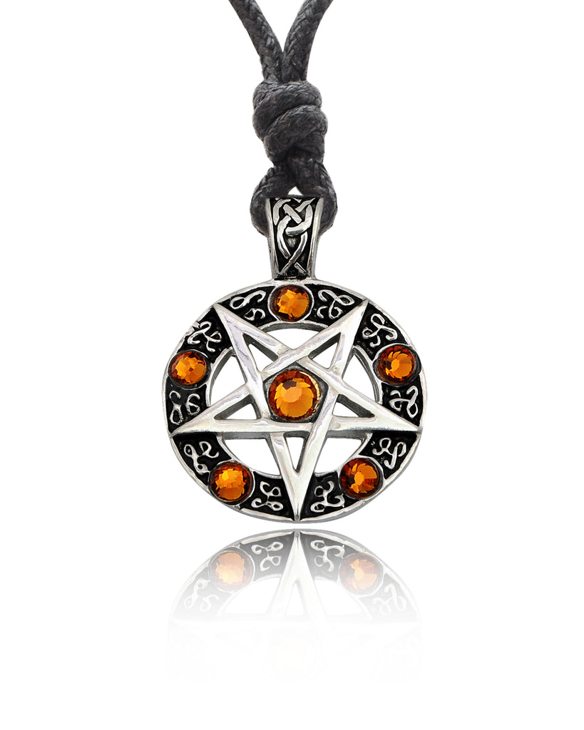 Pentagram Silver Pewter Charm Necklace Pendant Jewelry