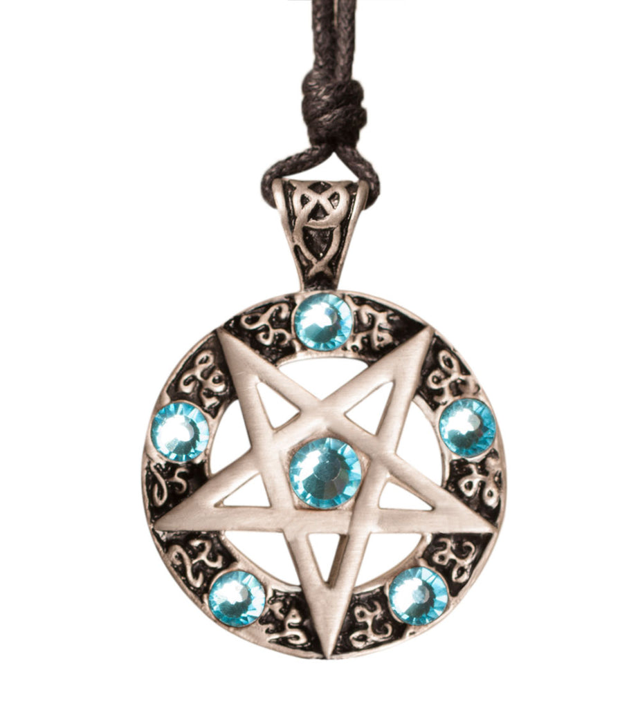 Pentagram Silver Pewter Charm Necklace Pendant Jewelry