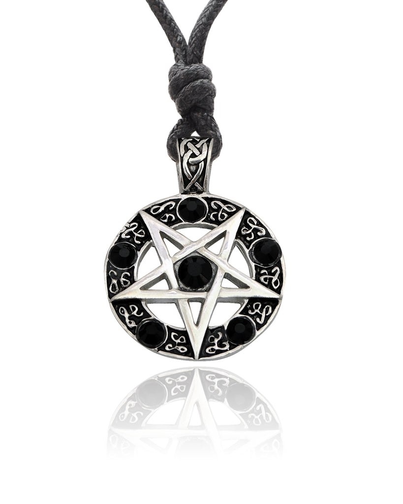 Pentagram Silver Pewter Charm Necklace Pendant Jewelry