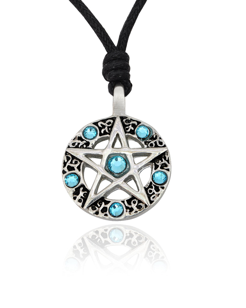 Pentagram Silver Pewter Charm Necklace Pendant Jewelry
