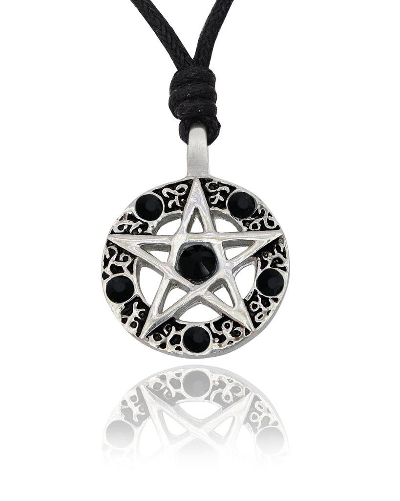 Pentagram Silver Pewter Charm Necklace Pendant Jewelry