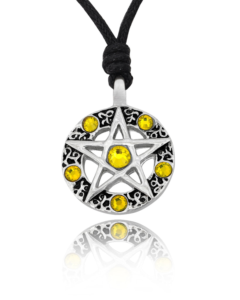 Pentagram Silver Pewter Charm Necklace Pendant Jewelry