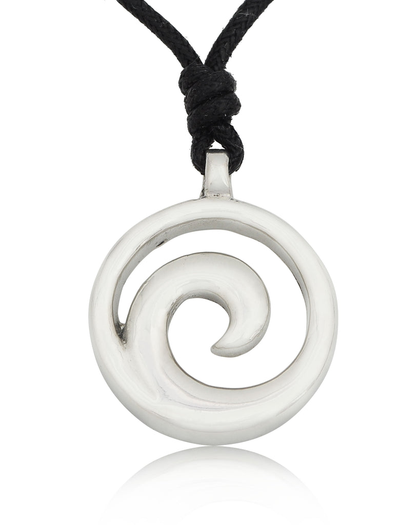 Maori Koru Silver Pewter Charm Necklace Pendant Jewelry