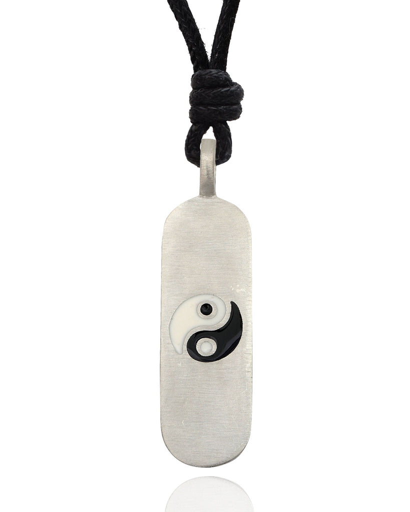 Yin Yang Silver Pewter Charm Necklace Pendant Jewelry