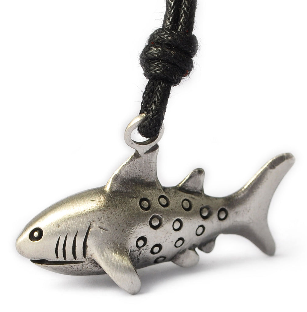 New Shark Silver Pewter Charm Necklace Pendant Jewelry