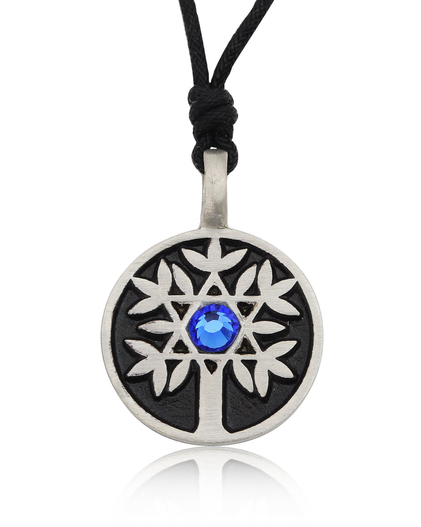 New David Star Peace Jewish Tree Silver Pewter Charm Necklace Pendant Jewelry