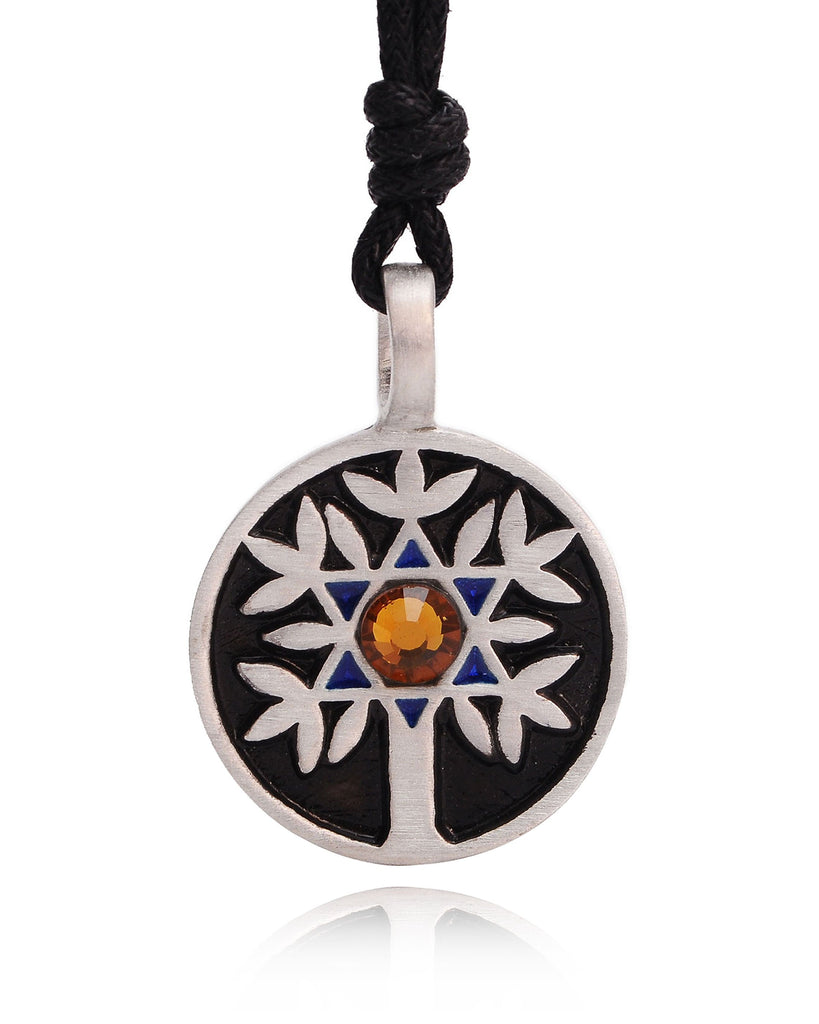 New David Star Peace Jewish Tree Silver Pewter Charm Necklace Pendant Jewelry