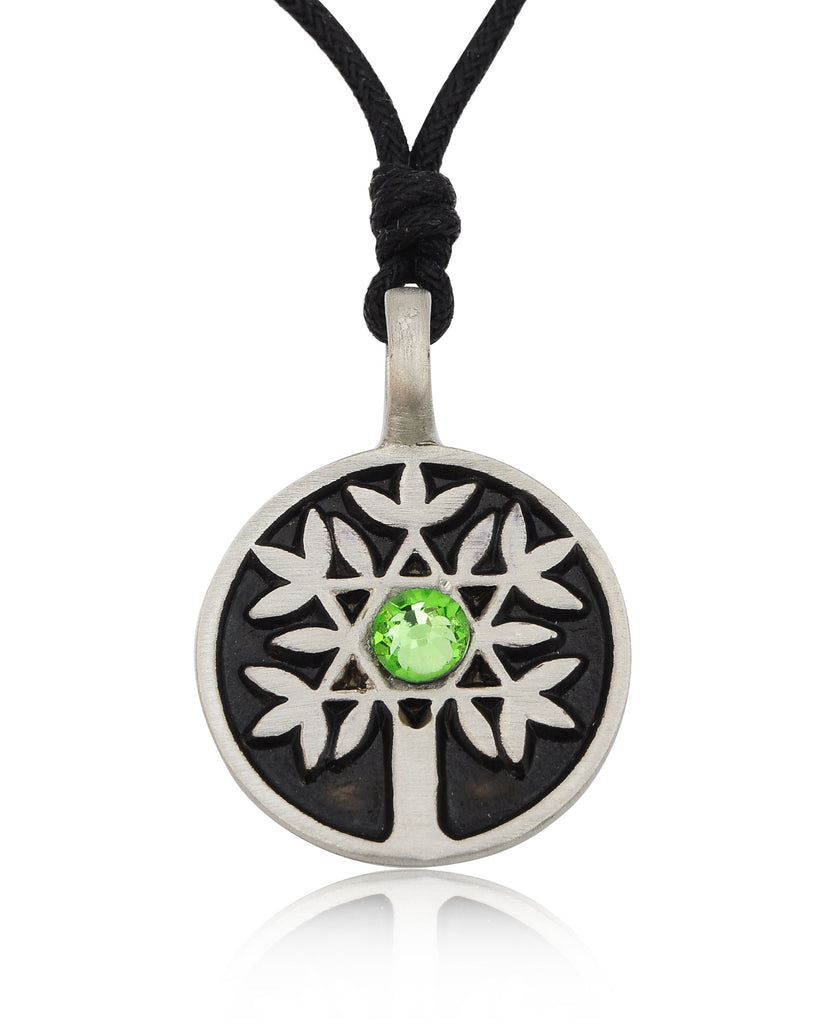 New David Star Peace Jewish Tree Silver Pewter Charm Necklace Pendant Jewelry