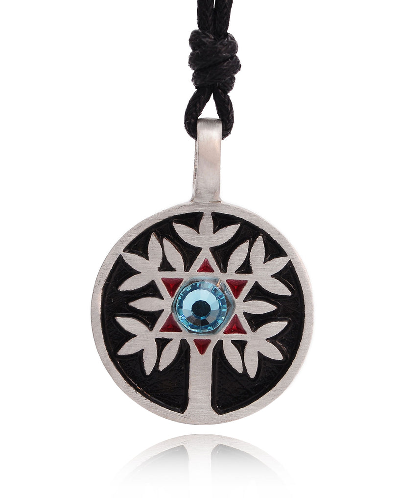 New David Star Peace Jewish Tree Silver Pewter Charm Necklace Pendant Jewelry