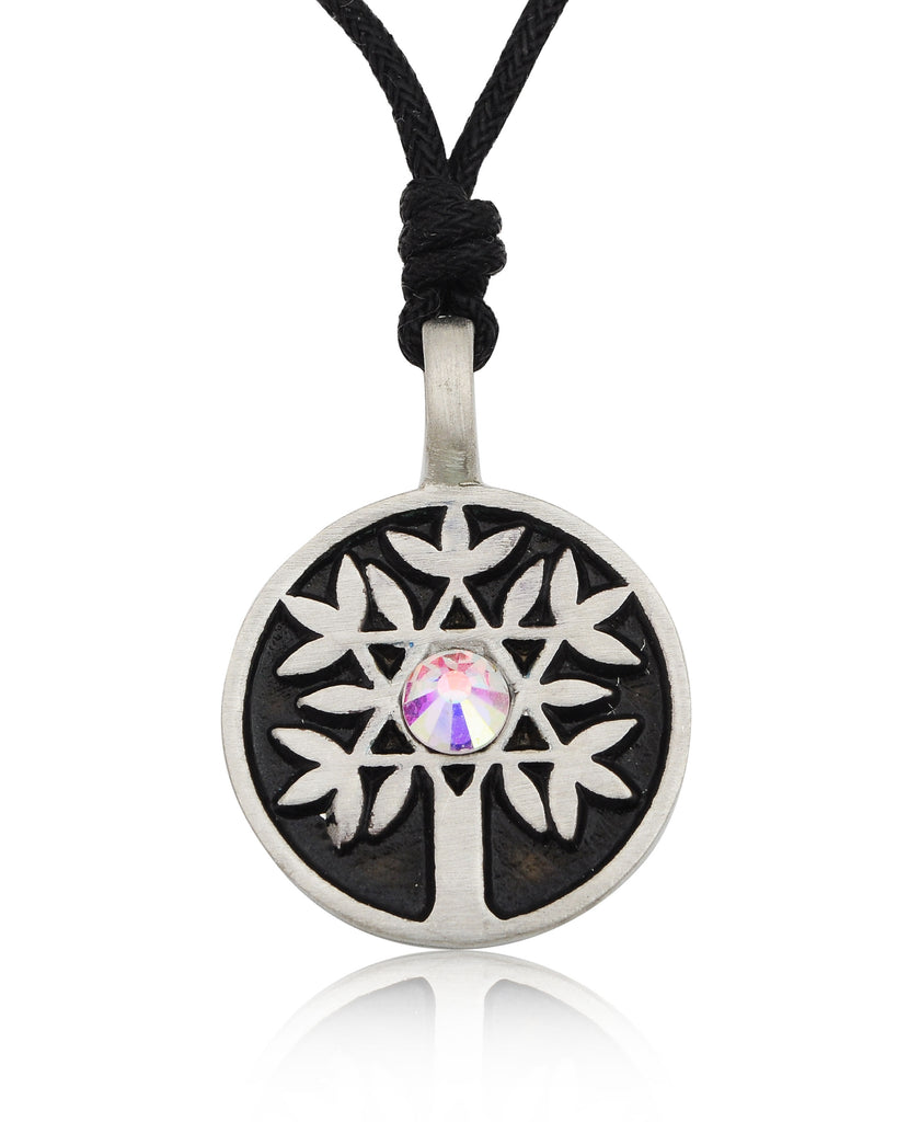 New David Star Peace Jewish Tree Silver Pewter Charm Necklace Pendant Jewelry