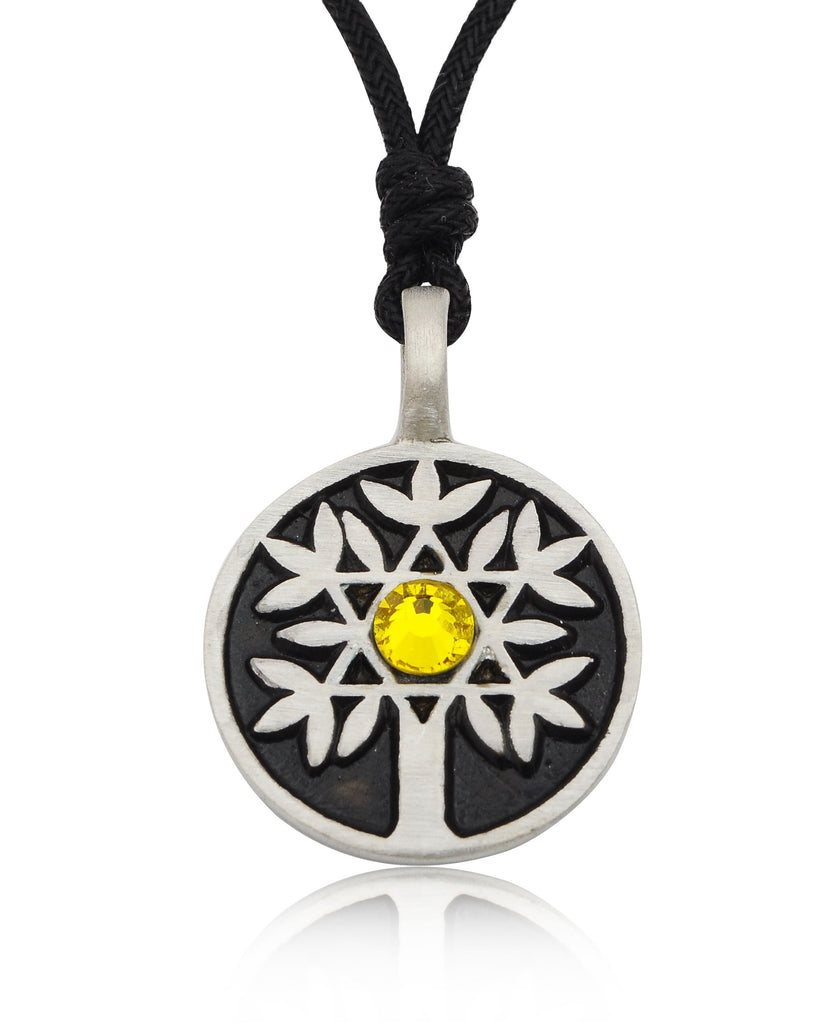 New David Star Peace Jewish Tree Silver Pewter Charm Necklace Pendant Jewelry