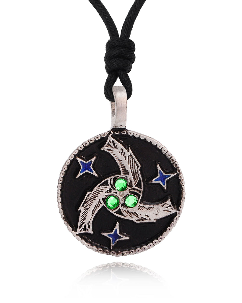 Fish Trilogy Amulet Triquetra Silver Pewter Charm Necklace Pendant Jewelry