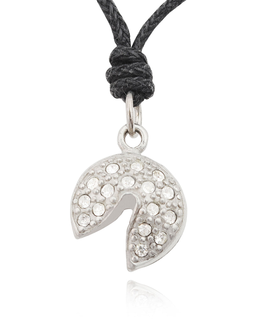 Pie of Cookie Silver Pewter Charm Necklace Pendant Jewelry