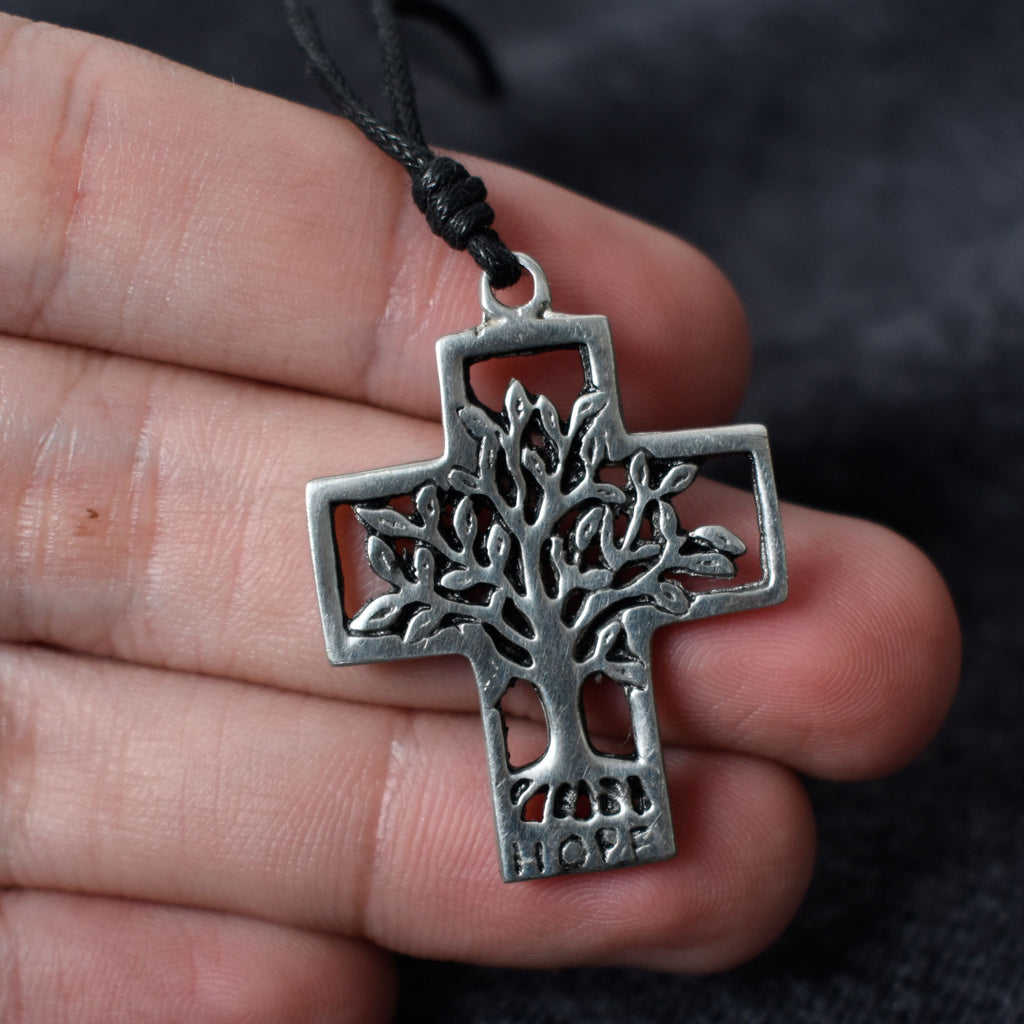 Cross Heart Celtic Tree Of Life Hope Silver Pewter Necklace Pendant Jewelry