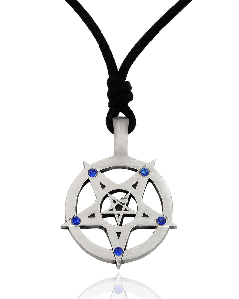 Cute Pentagram 5 Pointed Star Silver Pewter Charm Necklace Pendant Jewelry