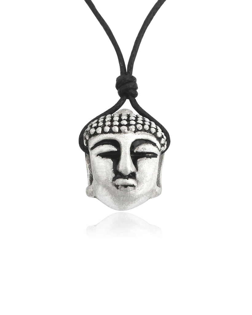 Ancient Buddha Head Silver Pewter Gold Brass Necklace Pendant Jewelry