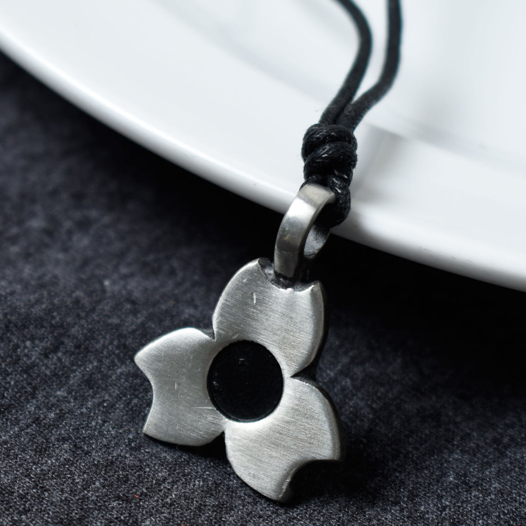 Trilogy Flower Silver Pewter Charm Necklace Pendant Jewelry