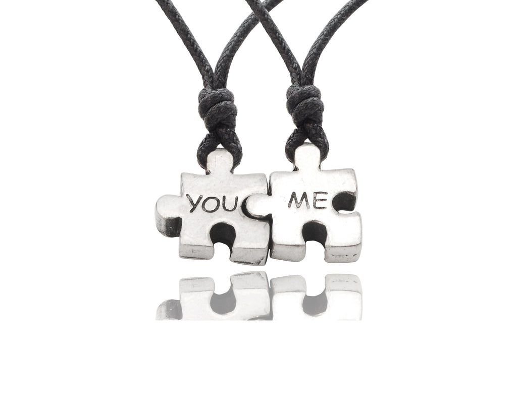 Best Friend Puzzle Silver Pewter Gold Brass Charm Necklace Pendant