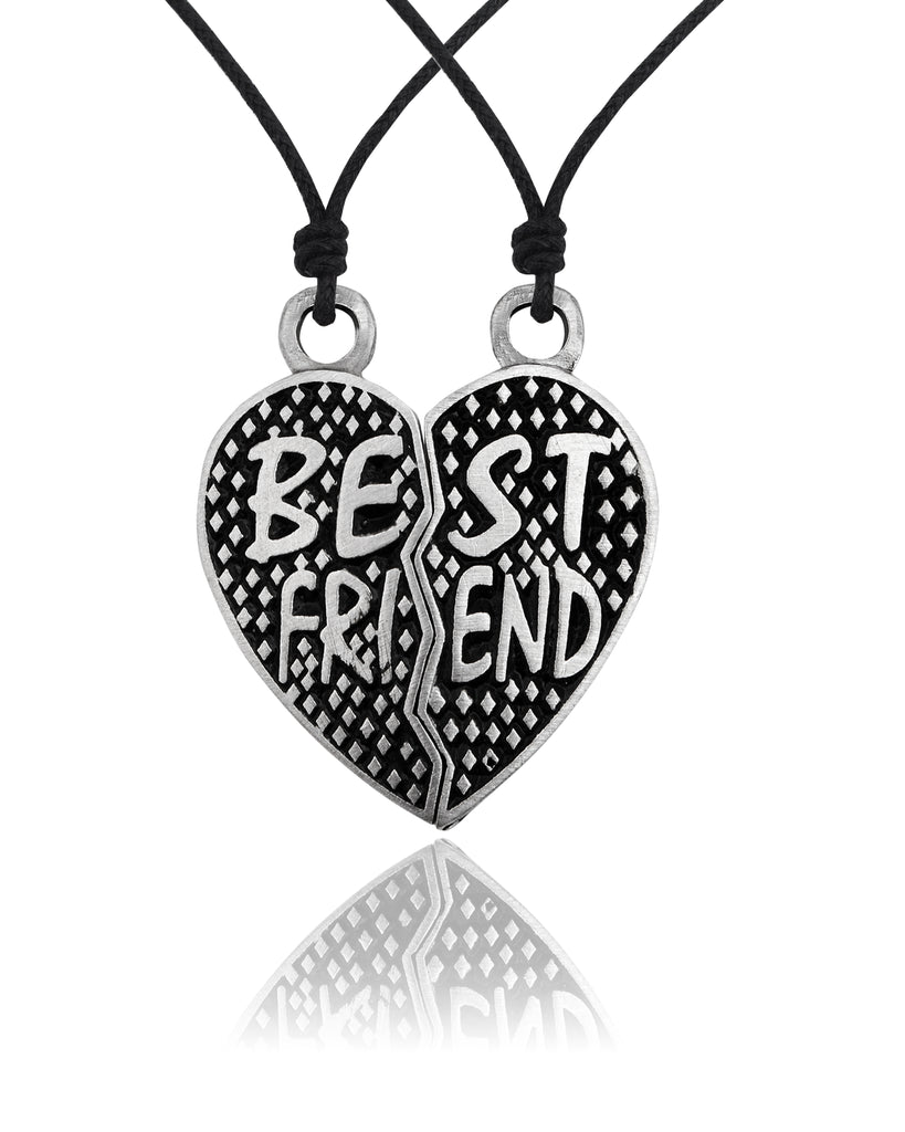 Bestfriend Couple Pendant Silver Pewter Gold Brass Charm Necklace Pendant Jewelr