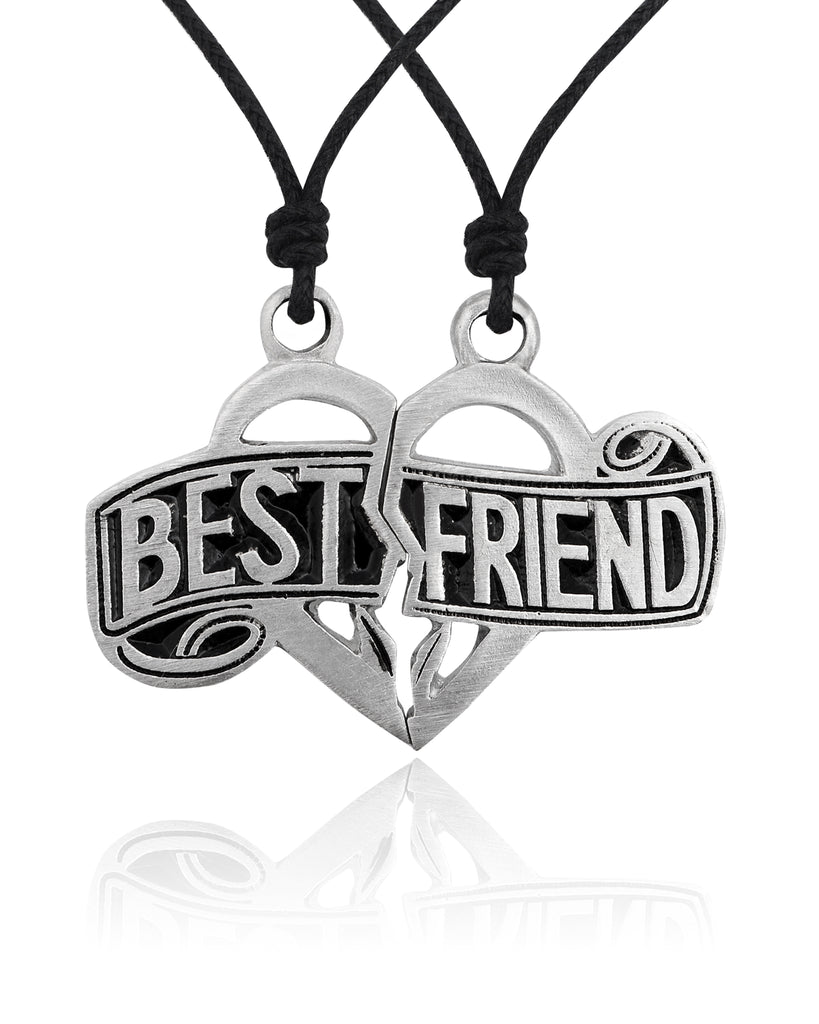 Bestfriend Couple Pendant Silver Pewter Gold Brass Charm Necklace Pendant Jewelr