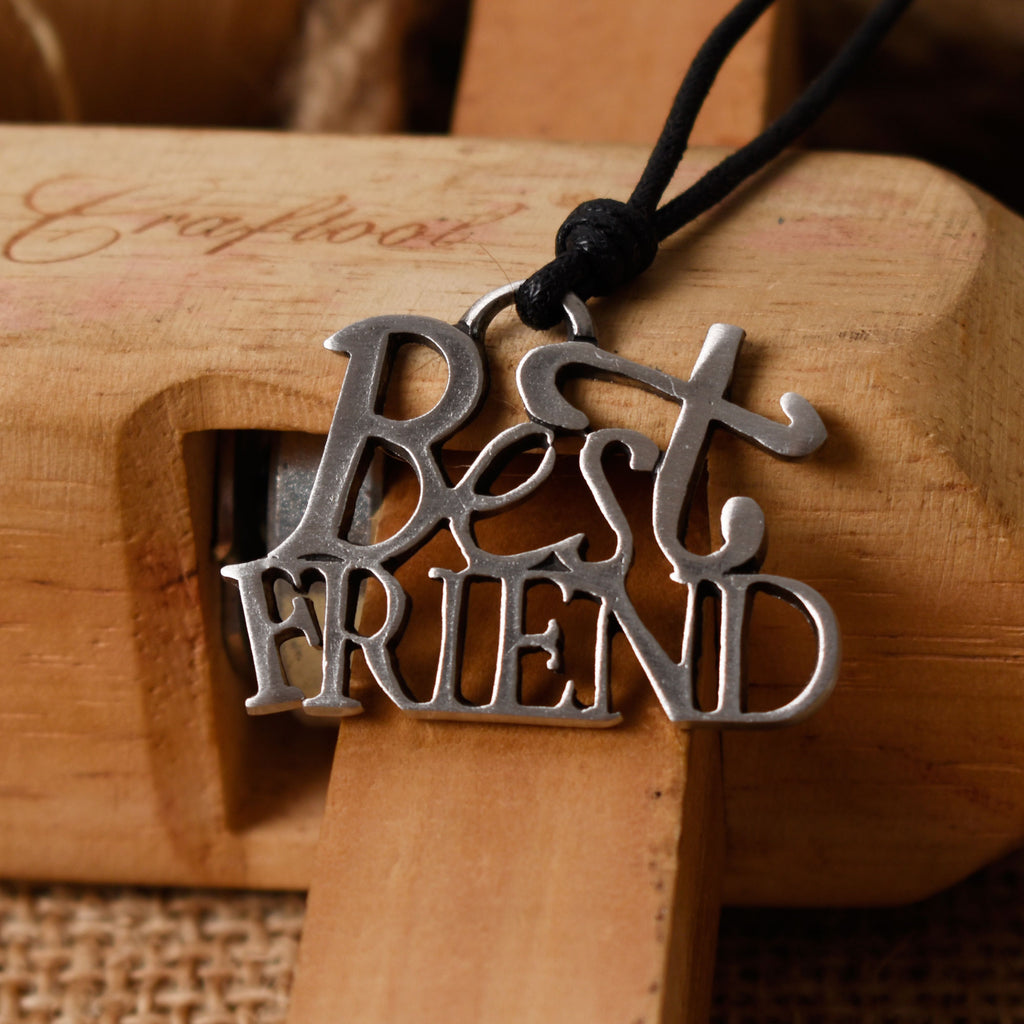 Best Friend Silver Pewter Gold Brass Charm Necklace Pendant