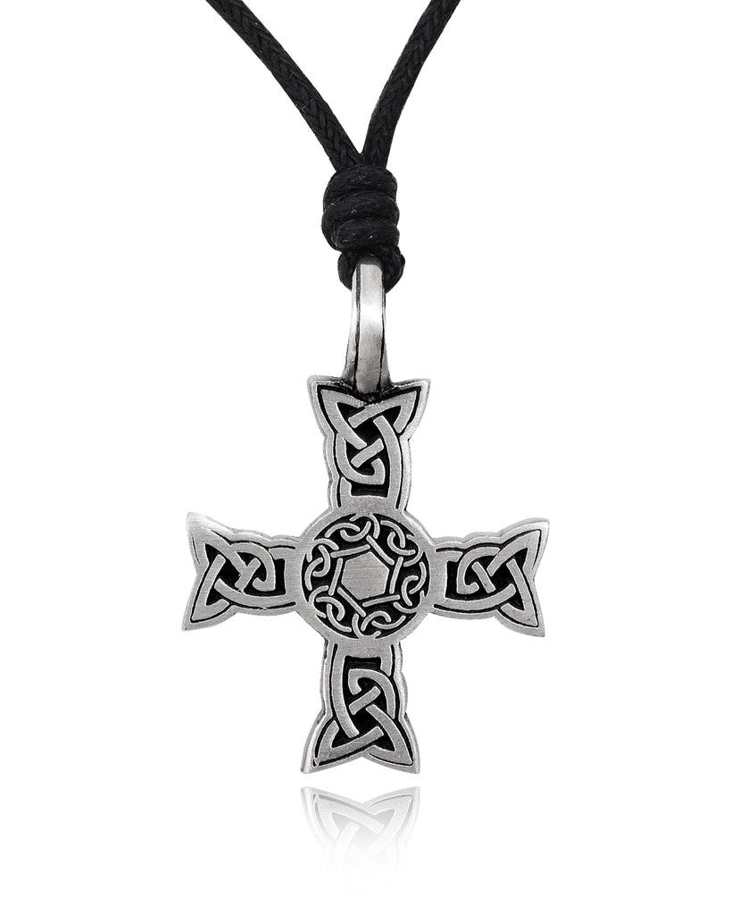 Celtic Cross Silver Pewter Charm Necklace Pendant Jewelry