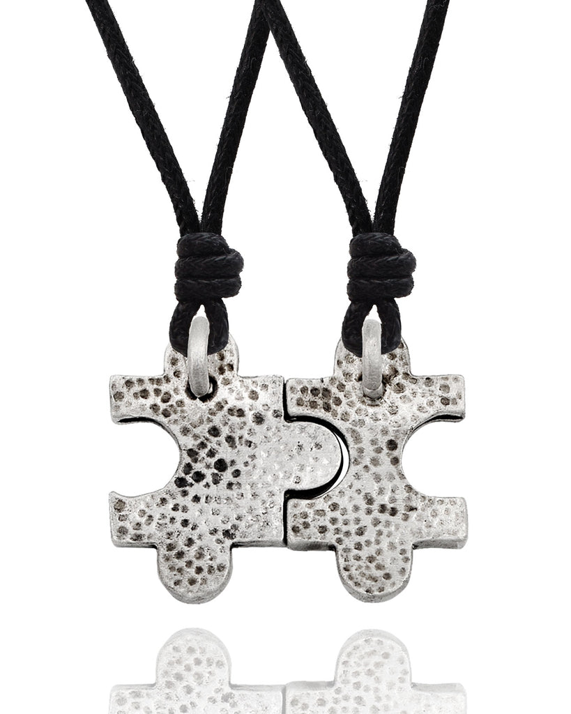 Best Friend Puzzle Silver Pewter Gold Brass Charm Necklace Pendant