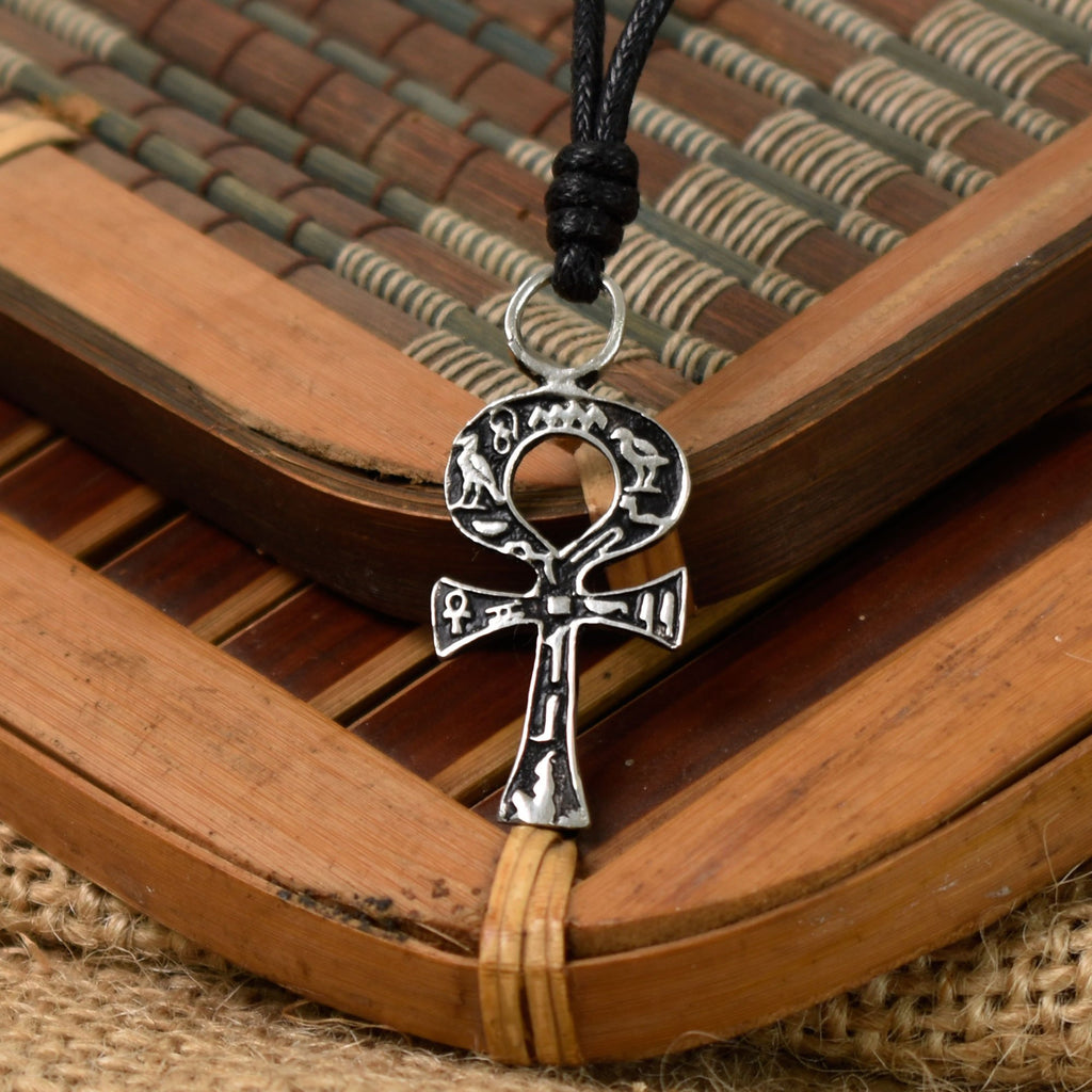 Egyptian Key Silver Gold Brass Charm Necklace Pendant Jewelry