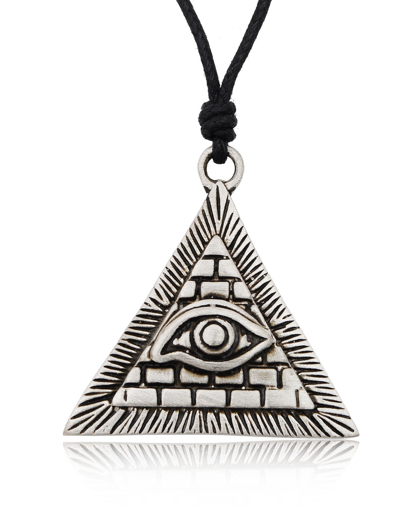 Eye Of Providence 92.5 Sterling Silver Pewter Brass Necklace Pendant Jewelry