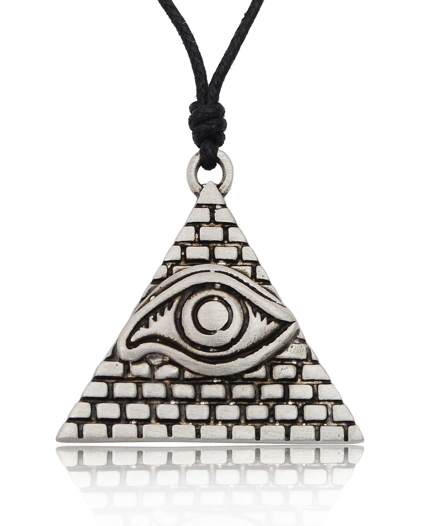 Eye Of Providence 92.5 Sterling Silver Pewter Brass Necklace Pendant Jewelry