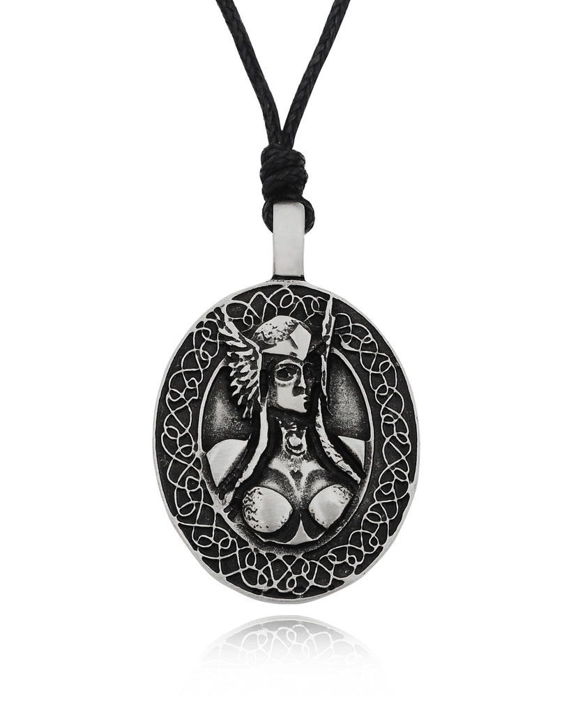 Woman Warrior Silver Pewter Charm Necklace Pendant Jewelry