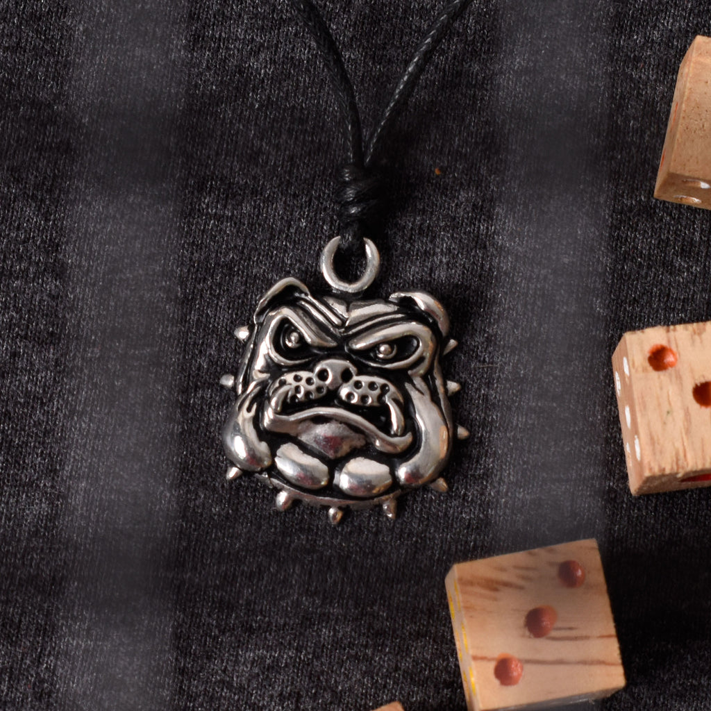 Bulldog Head Handmade Silver Pewter Gold Brass Necklace Pendant Jewelry
