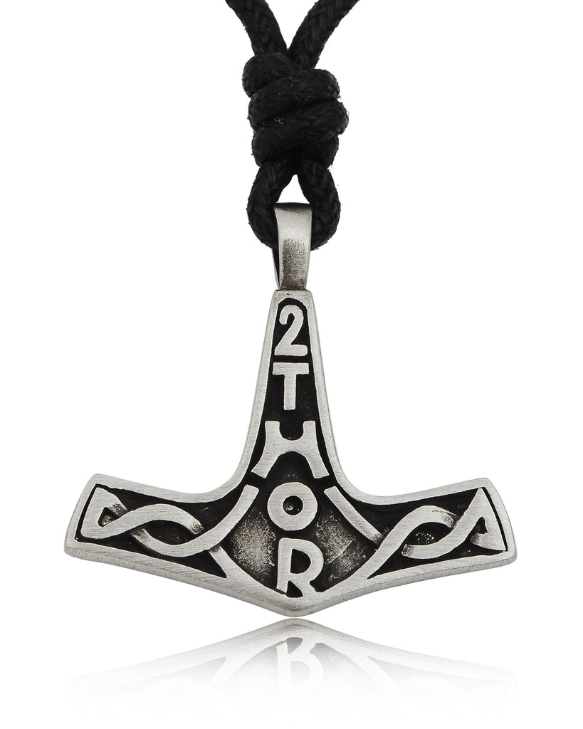 God's Hammer Silver Pewter Charm Necklace Pendant Jewelry