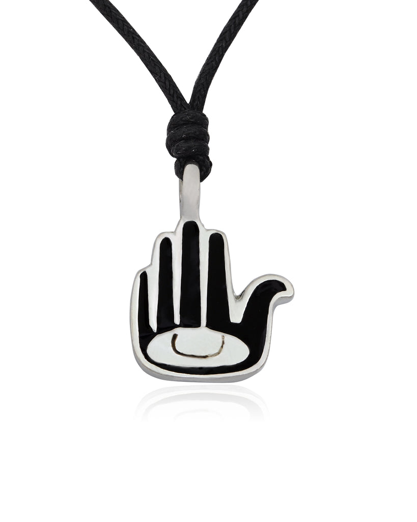 Hamsa Hand Of God Jewish Silver Pewter Charm Necklace Pendant Jewelry