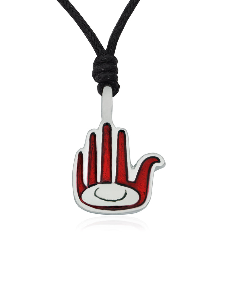 Hamsa Hand Of God Jewish Silver Pewter Charm Necklace Pendant Jewelry