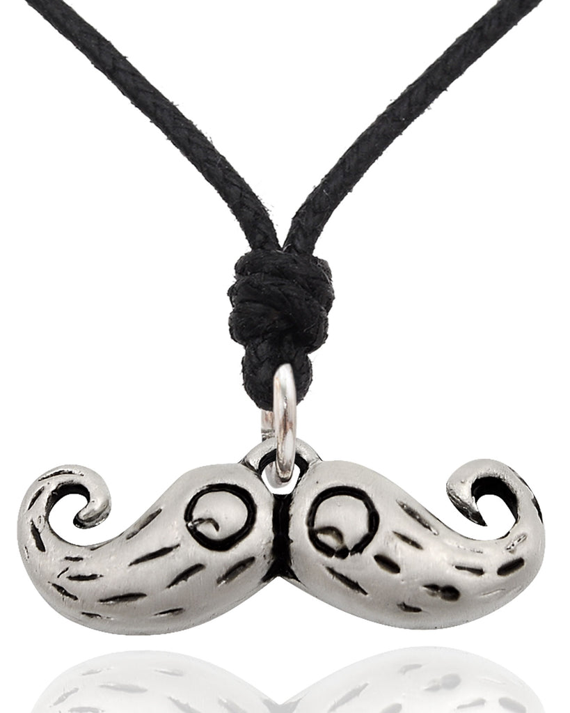 Cute Moustache Silver Pewter Gold Brass Charm Necklace Pendant Jewelry
