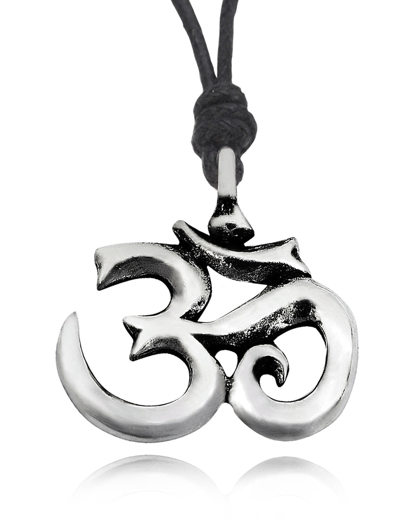 Hindu Om Ohm Yoga Silver Pewter Gold Brass Charm Necklace Pendant Jewelry