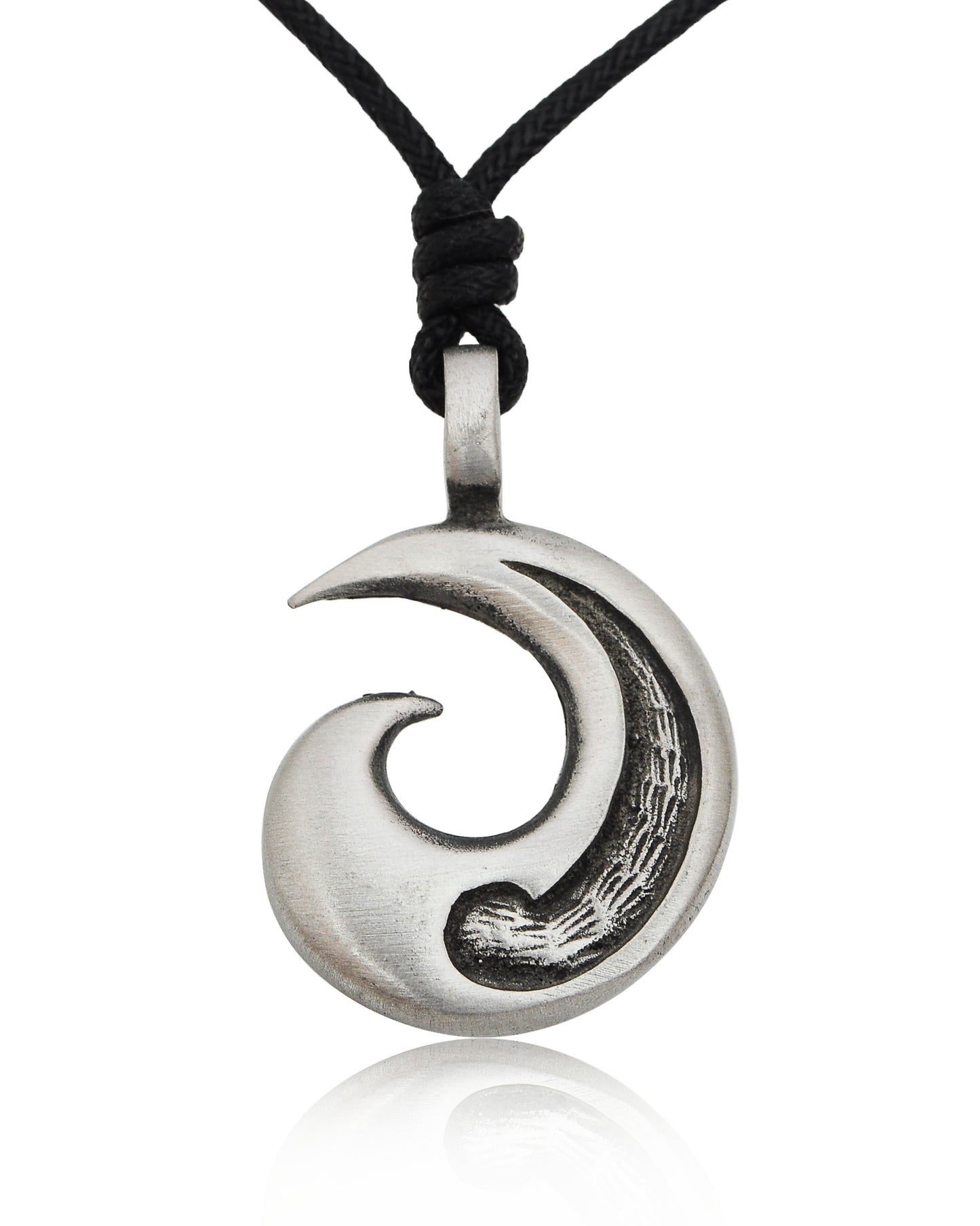 Cute New Maori Tribal Fishing Hook Silver Pewter Brass Necklace Pendant Jewelry