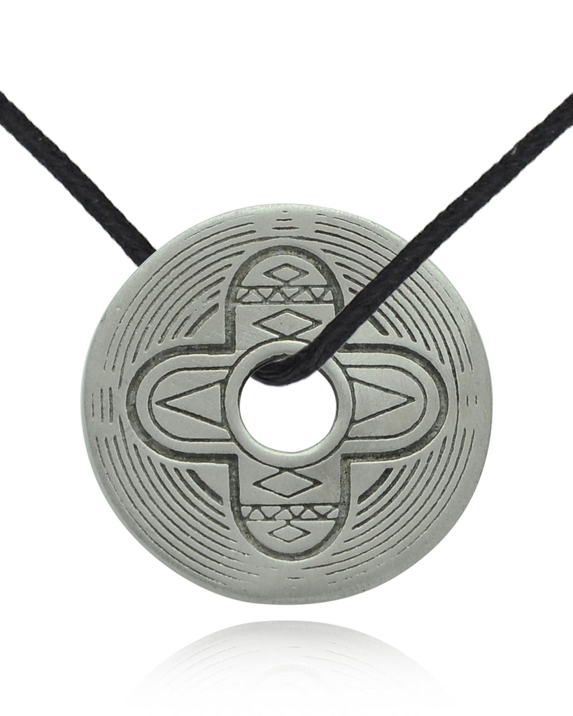 Lovely Mayan Art Coin Silver Pewter Charm Necklace Pendant Jewelry