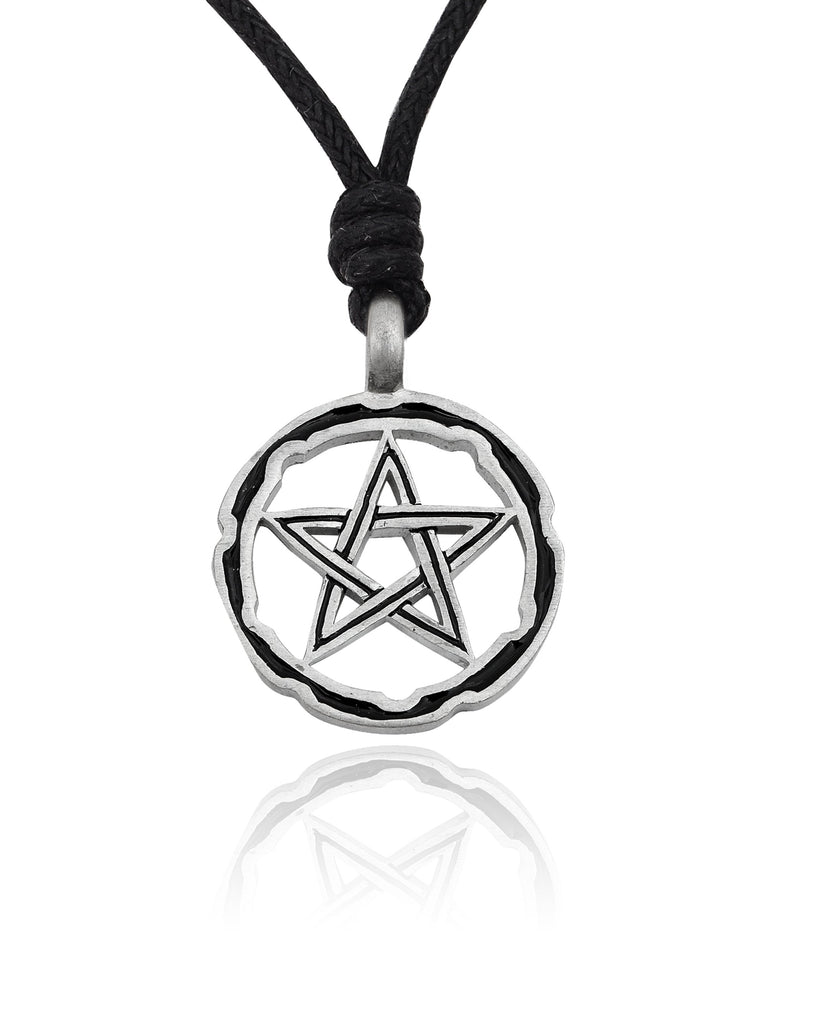 Durable Pentagram 92.5 Sterling Silver Pewter Brass Necklace Pendant Jewelry