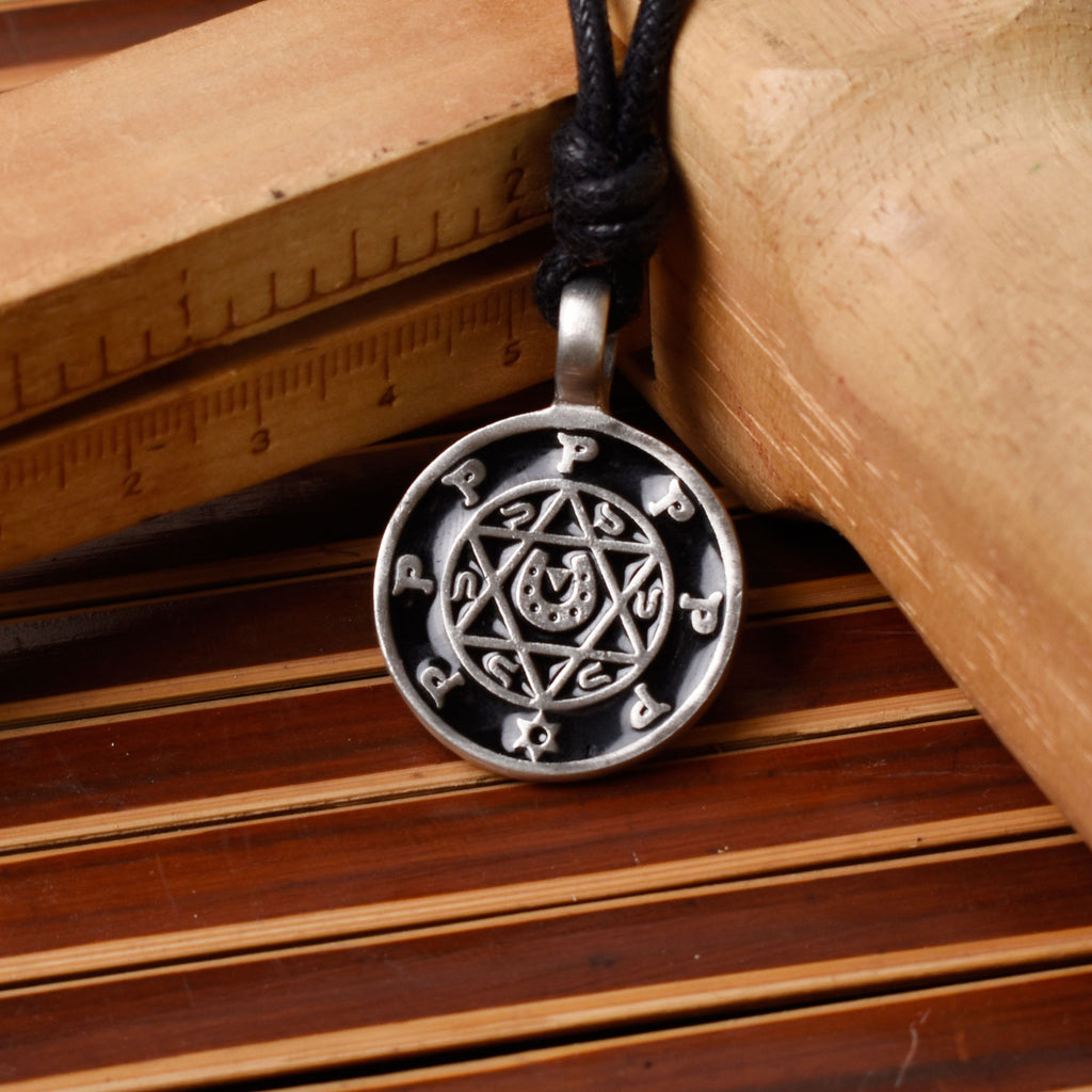 Unique Handcrafted 5 Pointed Star Silver Pewter Charm Necklace Pendant Jewelry