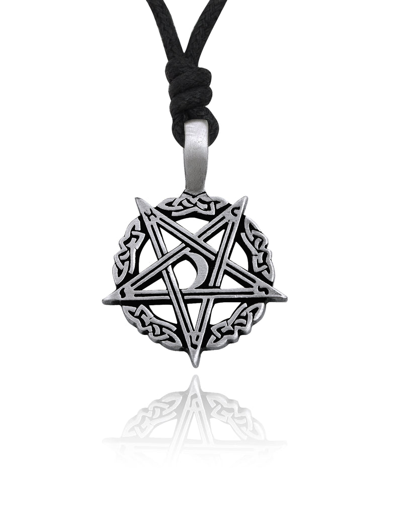 Gothic Pentagram Star Skull Silver Pewter Necklace Pendant Jewelry