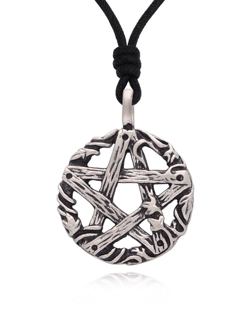 Gothic Pentagram Star Skull Silver Pewter Necklace Pendant Jewelry