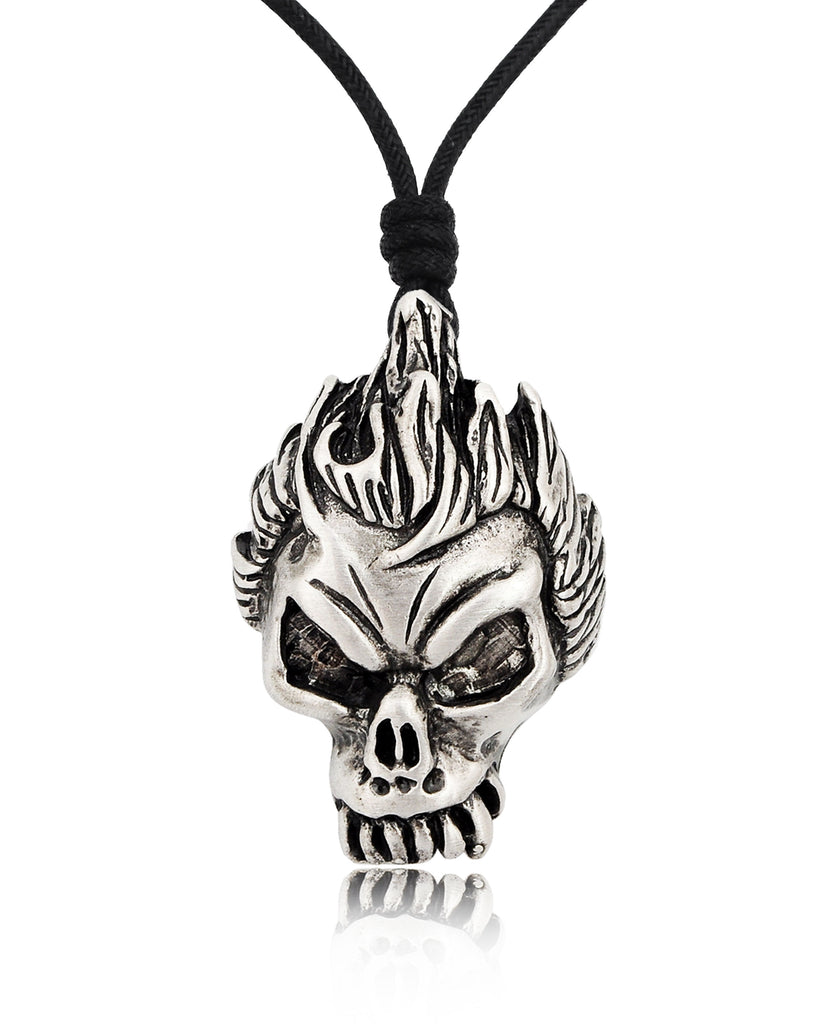 Gothic Skull Handmade Silver Pewter Gold Brass Necklace Pendant Jewelry