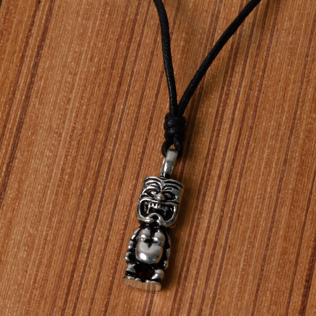 Aboriginal Hawaiian God Silver Pewter Charm Necklace Pendant Jewelry