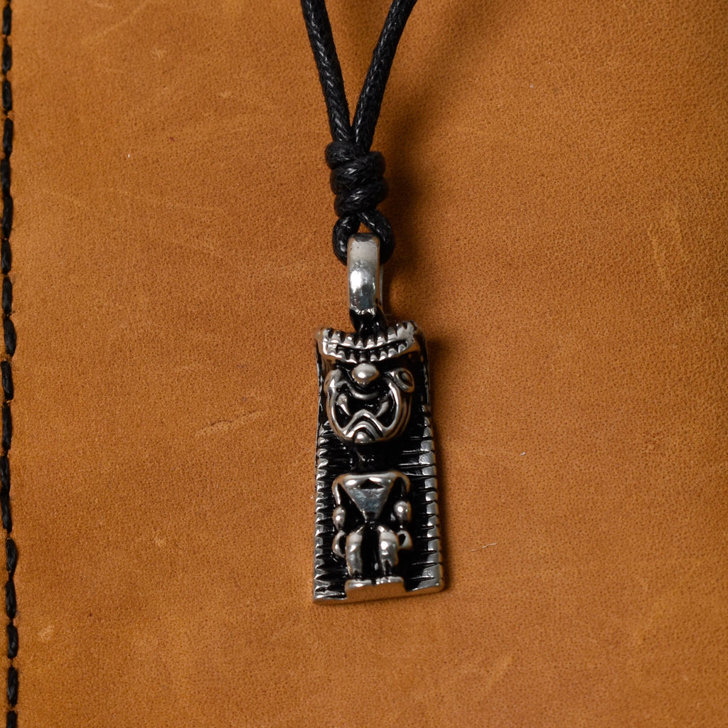 Aboriginal Hawaiian God Silver Pewter Charm Necklace Pendant Jewelry