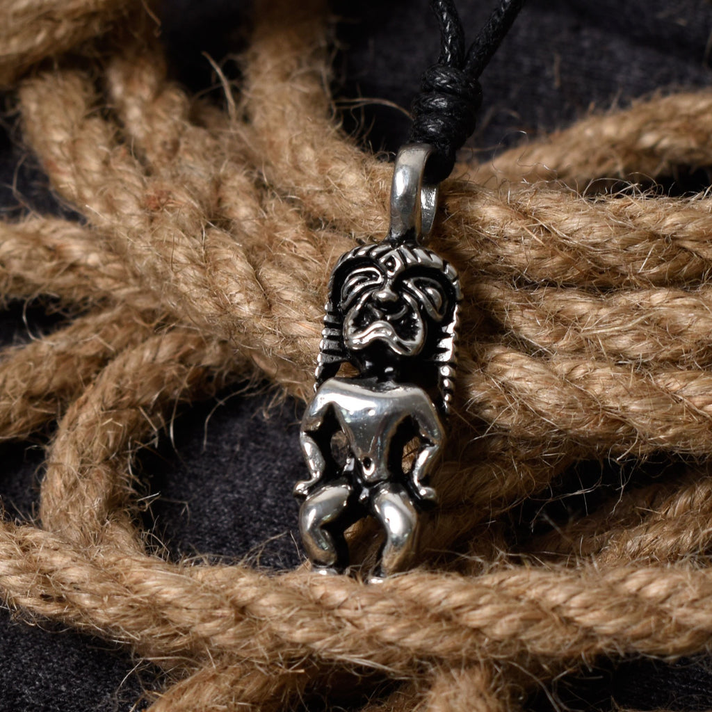 Aboriginal Hawaiian God Silver Pewter Charm Necklace Pendant Jewelry