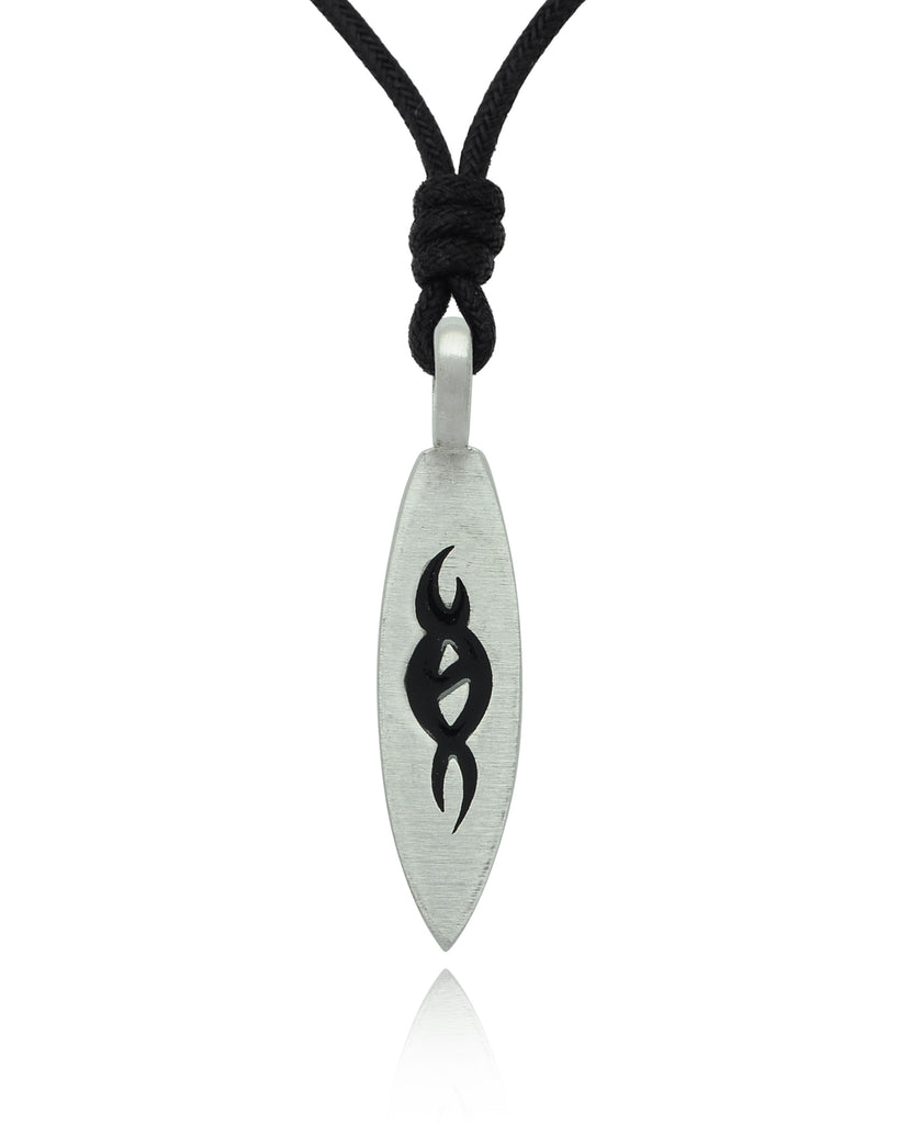 Surfboard Silver Pewter Charm Necklace Pendant Jewelry