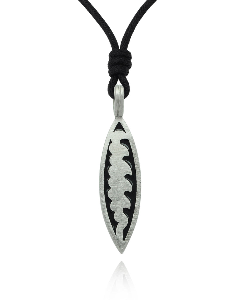 Surfboard Silver Pewter Charm Necklace Pendant Jewelry